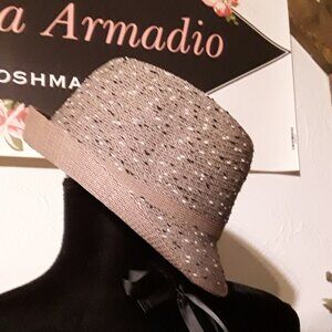 FEDORA Fashion Tan HAT with black and cream specks